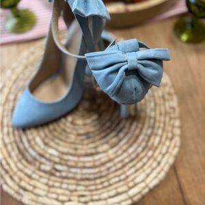 Gorgeous baby blue heels with Bow Detail